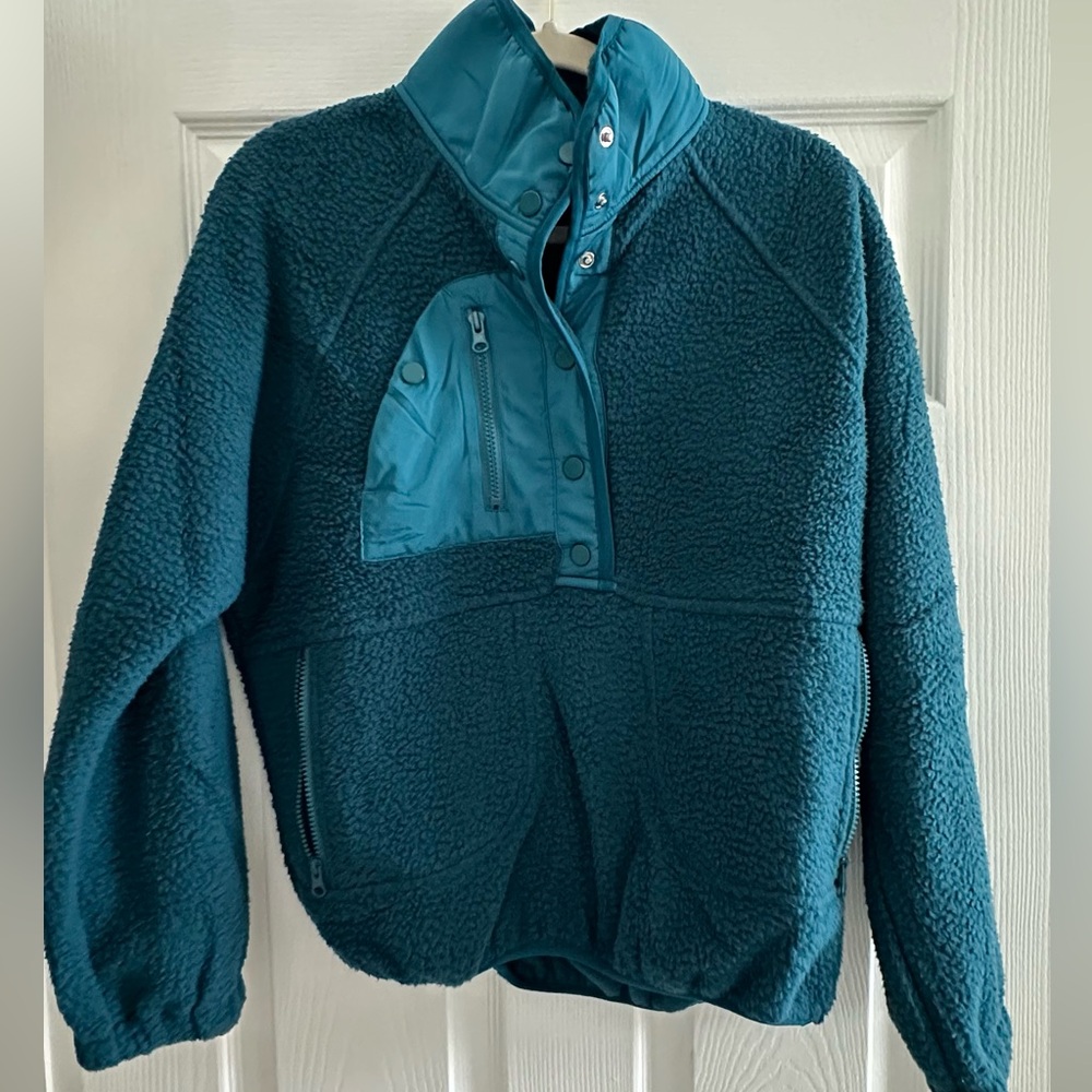 Fleece snap front pullover